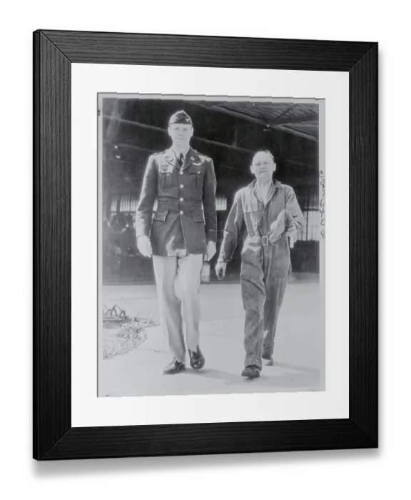 Framed Print : Charles Lindbergh and James Tate Strolling Framed Print : Charles Lindbergh and James Tate Strolling