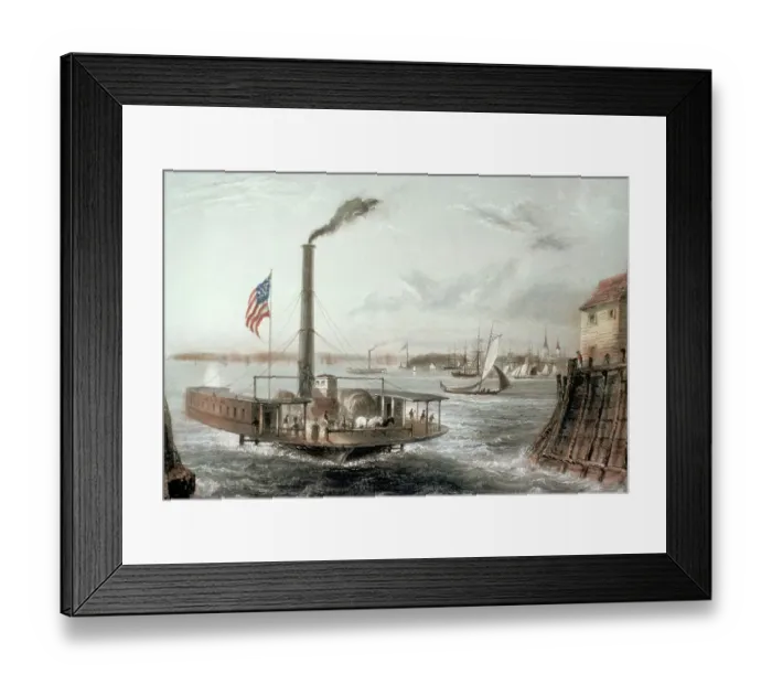Framed Print : The Ferry at Brooklyn, New York after William Henry Bartlett Framed Print : The Ferry at Brooklyn, New York after William Henry Bartlett