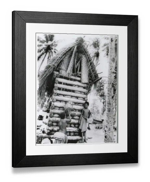 Framed Print : New Guineans Elevating Items to Home Framed Print : New Guineans Elevating Items to Home