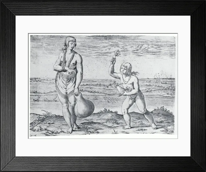 Framed Print : Engraving by Theodor de Bry After A Chief Lady of the Pomeiooc by John White Framed Print : Engraving by Theodor de Bry After A Chief Lady of the Pomeiooc by John White