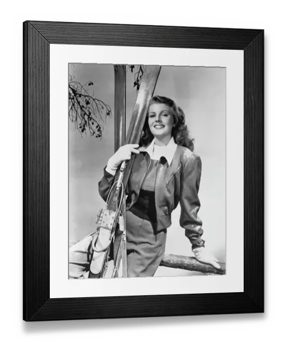 Framed Print : Rita Hayworth in Ski Outfit