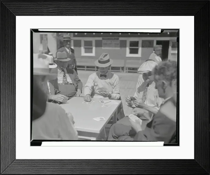 Framed Print : Elderly People Playing Cards Framed Print : Elderly People Playing Cards