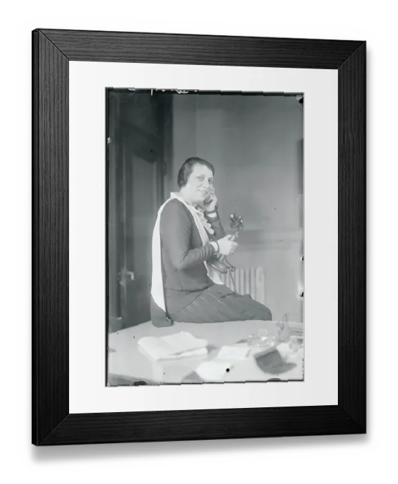 Framed Print : Jeanette G. Brill Speaking on Telephone Framed Print : Jeanette G. Brill Speaking on Telephone