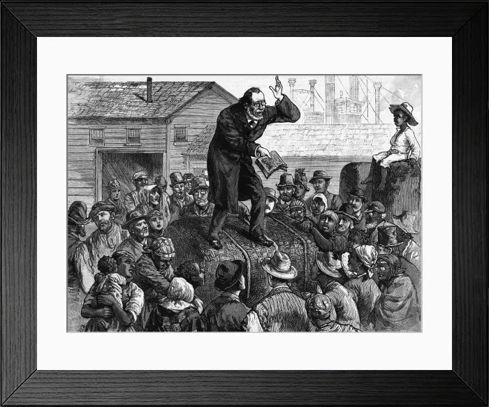 Framed Print : Engraving After A Sunday Service in St. Louis by Charles Upham Framed Print : Engraving After A Sunday Service in St. Louis by Charles Upham