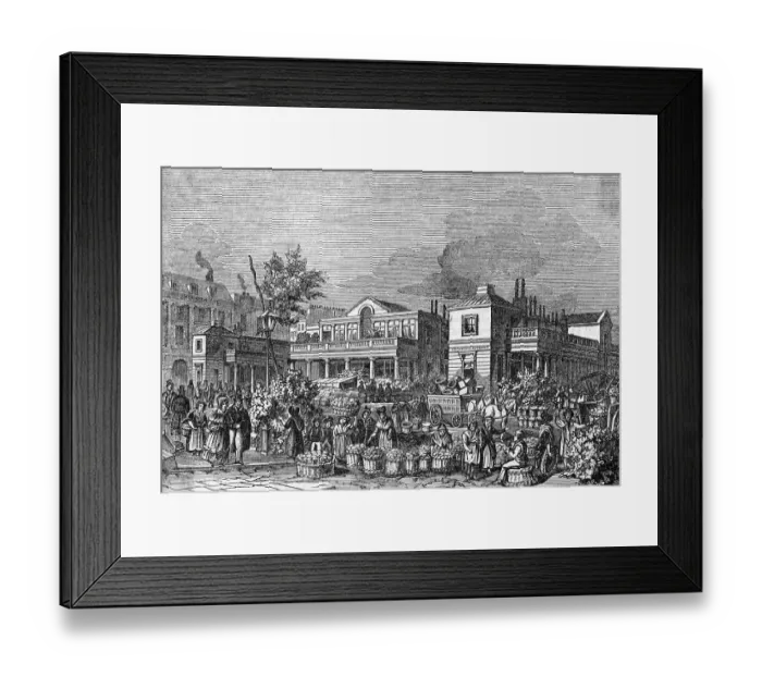 Framed Print : Engraving Of Covent Garden Market Framed Print : Engraving Of Covent Garden Market
