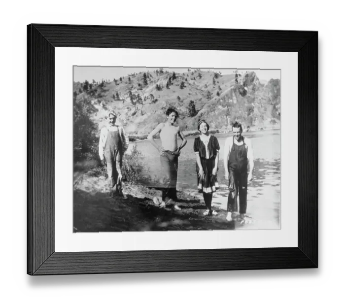 Framed Print : Gary Cooper with Others at Swimming Hole Framed Print : Gary Cooper with Others at Swimming Hole