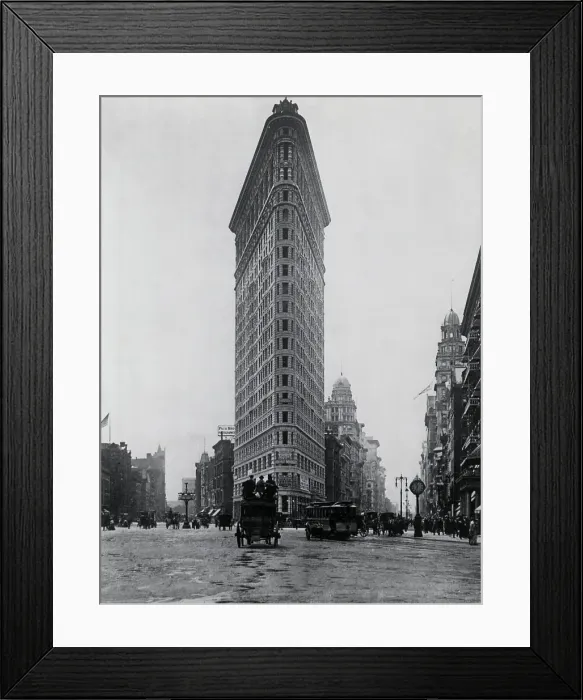 Framed Print : Early Street View of Flat Iron Building Framed Print : Early Street View of Flat Iron Building