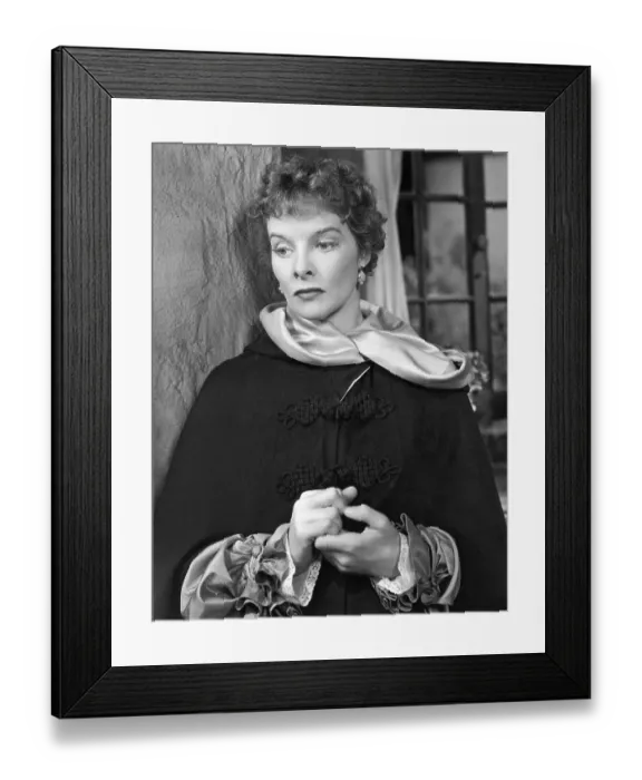 Framed Print : Katharine Hepburn Waist up in Film Framed Print : Katharine Hepburn Waist up in Film