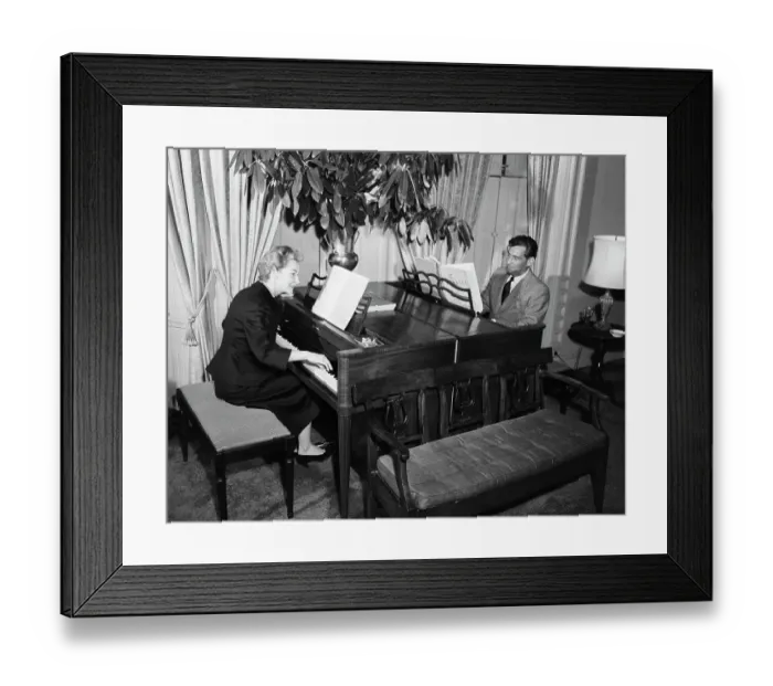 Framed Print : Leonard Bernstein And His Wife At Pianos Framed Print : Leonard Bernstein And His Wife At Pianos