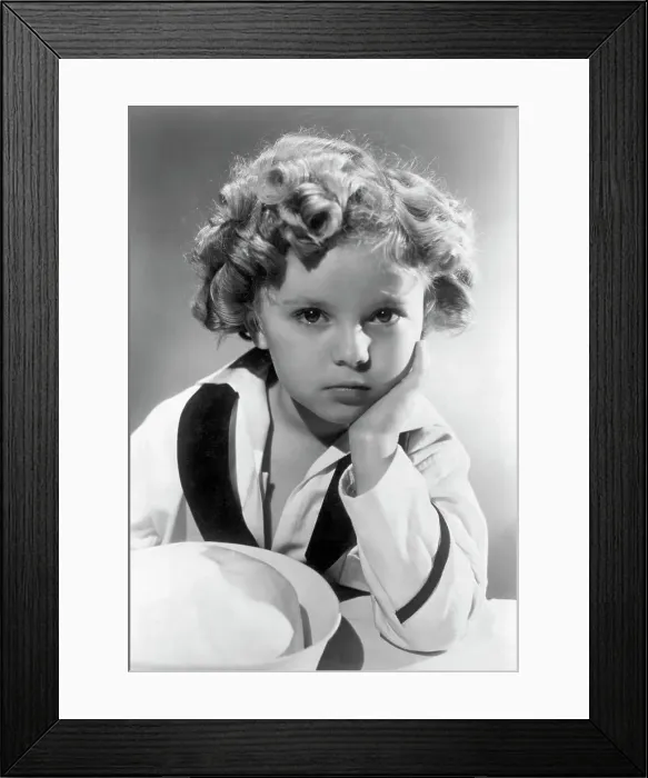 Framed Print : Shirley Temple With Hand On Her Chin Framed Print : Shirley Temple With Hand On Her Chin