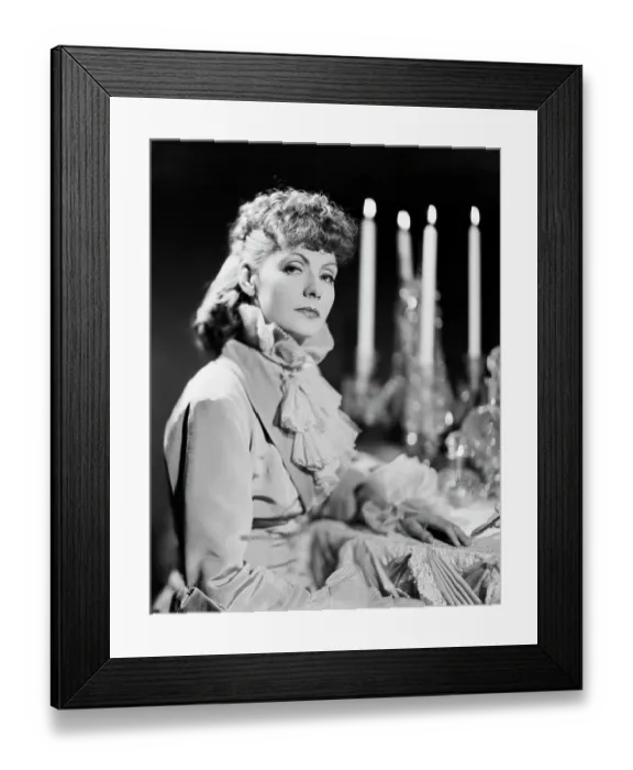 Framed Print : Greta Garbo At Table; Candelabra; Movie Framed Print : Greta Garbo At Table; Candelabra; Movie