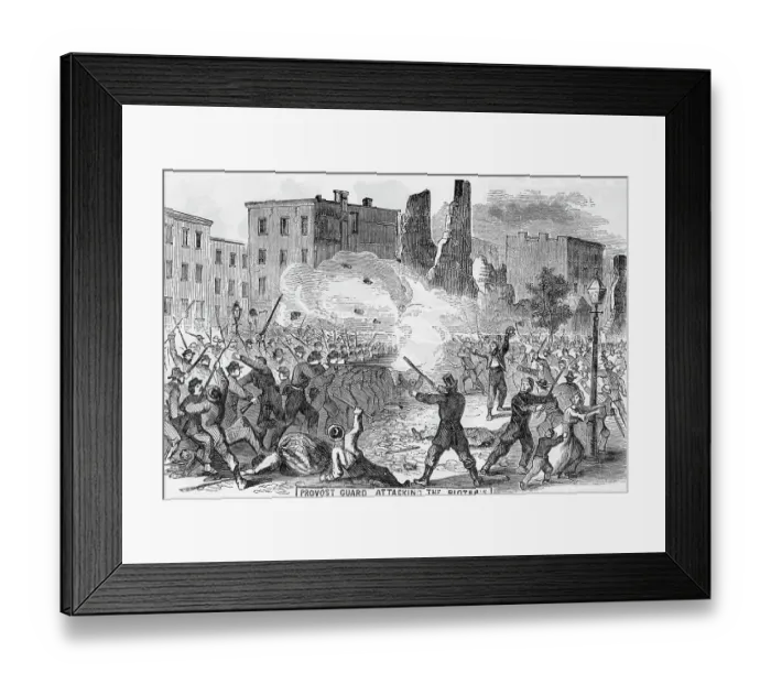 Framed Print : Provost Guard Attacking the Rioters Print Framed Print : Provost Guard Attacking the Rioters Print