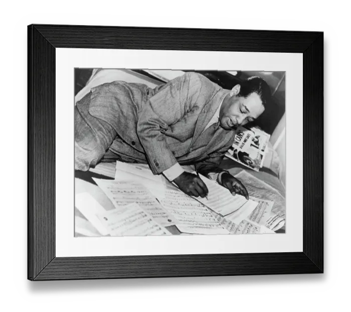 Framed Print : Duke Ellington Writing on Music Scores Framed Print : Duke Ellington Writing on Music Scores