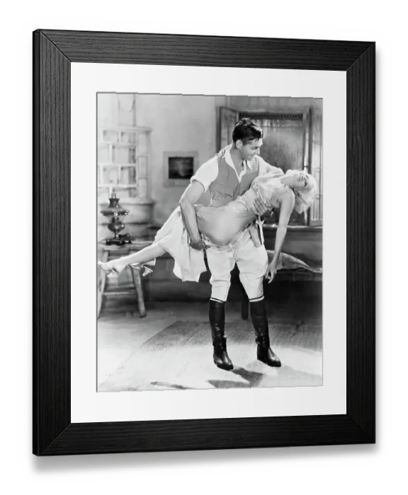 Framed Print : Clark Gable Carries Jean Harlow;Movie St Framed Print : Clark Gable Carries Jean Harlow;Movie St