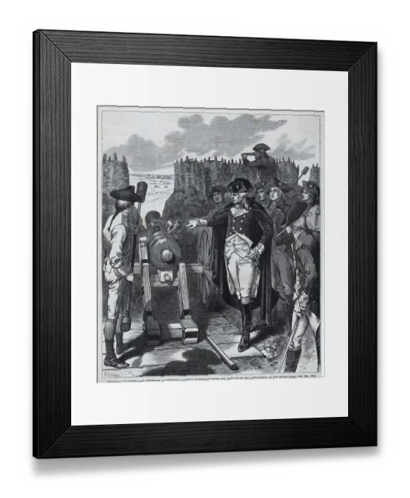 Framed Print : George Washington Firing First Cannon Framed Print : George Washington Firing First Cannon