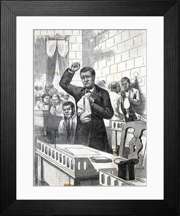 Framed Print : Rep. Hamilton Weeping;Legislature;Woodcu Framed Print : Rep. Hamilton Weeping;Legislature;Woodcu