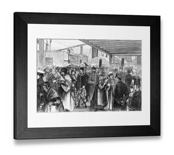 Framed Print : Drawing;Immigrants Landing / Castle Garden Framed Print : Drawing;Immigrants Landing / Castle Garden