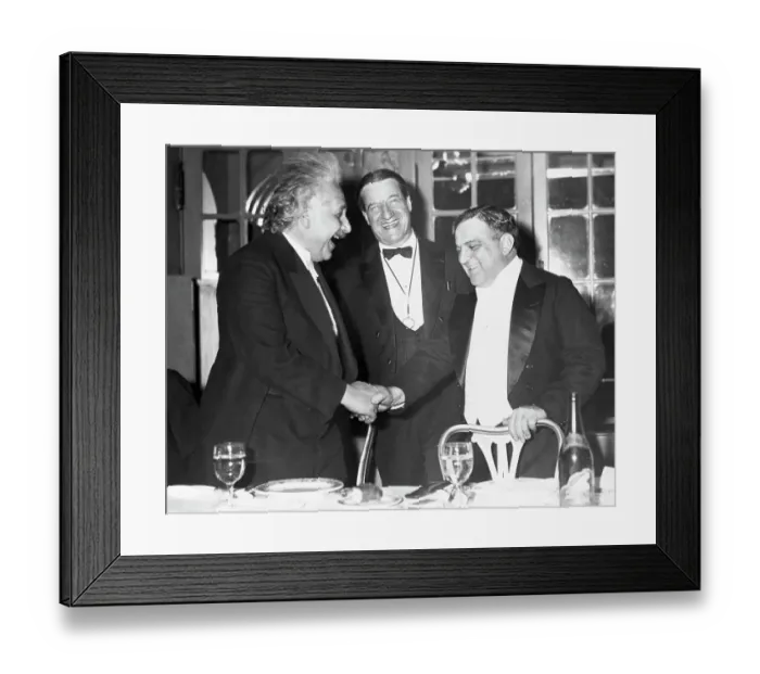 Framed Print : Einstein Shakes Hands With LaGuardia Framed Print : Einstein Shakes Hands With LaGuardia