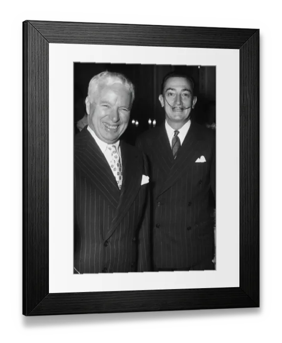 Framed Print : Charlie Chaplin, Salvador Dali At Party Framed Print : Charlie Chaplin, Salvador Dali At Party