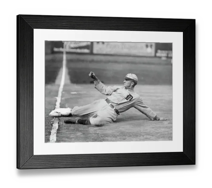 Framed Print : Ty Cobb Sliding Into Third Base Framed Print : Ty Cobb Sliding Into Third Base