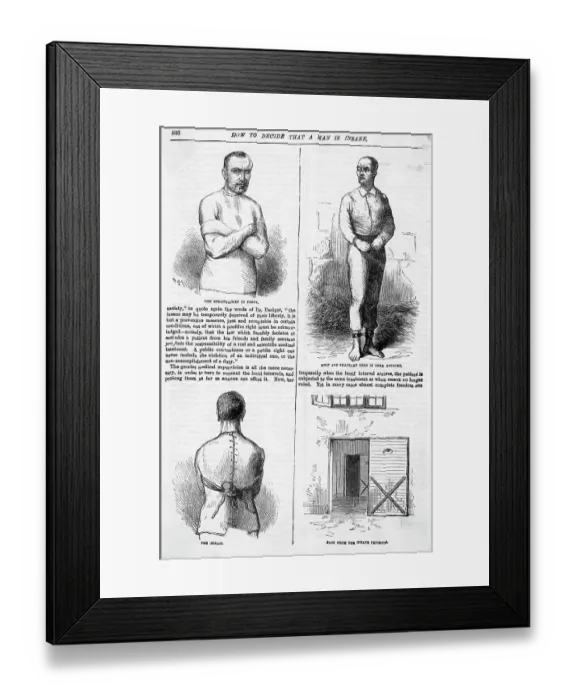 Framed Print : Illustrations of a Strait Jacket Framed Print : Illustrations of a Strait Jacket