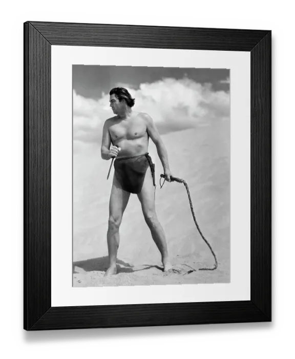 Framed Print : Johnny Weismuller As Tarzan Holding Whip Framed Print : Johnny Weismuller As Tarzan Holding Whip