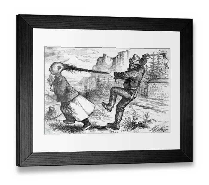 Framed Print : Chinese Man Held By Hair By Man W / Ca Hat Framed Print : Chinese Man Held By Hair By Man W / Ca Hat