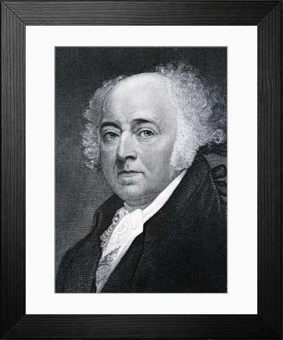 Framed Print : 19th-Century Engraving of a Portrait of President John Adams Framed Print : 19th-Century Engraving of a Portrait of President John Adams