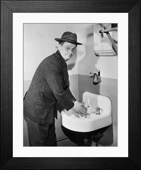 Framed Print : Art Carney Washing Hands Framed Print : Art Carney Washing Hands