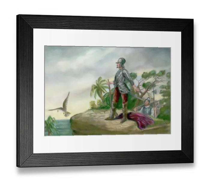 Framed Print : Balboa's Discovery of the Pacific by Clyde O. De Land Framed Print : Balboa's Discovery of the Pacific by Clyde O. De Land