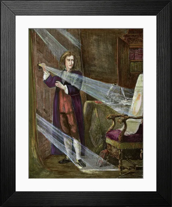 Framed Print : Newton Experimenting with Light Framed Print : Newton Experimenting with Light