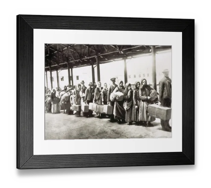 Framed Print : Ellis Island Immigrants Waiting for Ferry Framed Print : Ellis Island Immigrants Waiting for Ferry