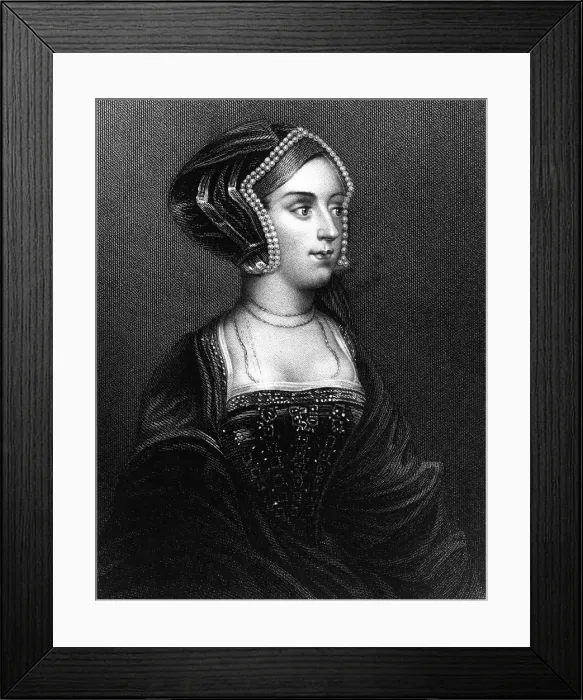 Framed Print : Etching of Anne Boleyn by Henry Thomas Ryall After a Painting by Holbein the Younger Framed Print : Etching of Anne Boleyn by Henry Thomas Ryall After a Painting by Holbein the Younger