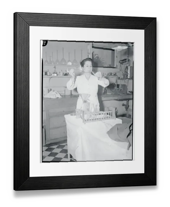 Framed Print : Nurse Dolores Hernandez in Laboratory Framed Print : Nurse Dolores Hernandez in Laboratory
