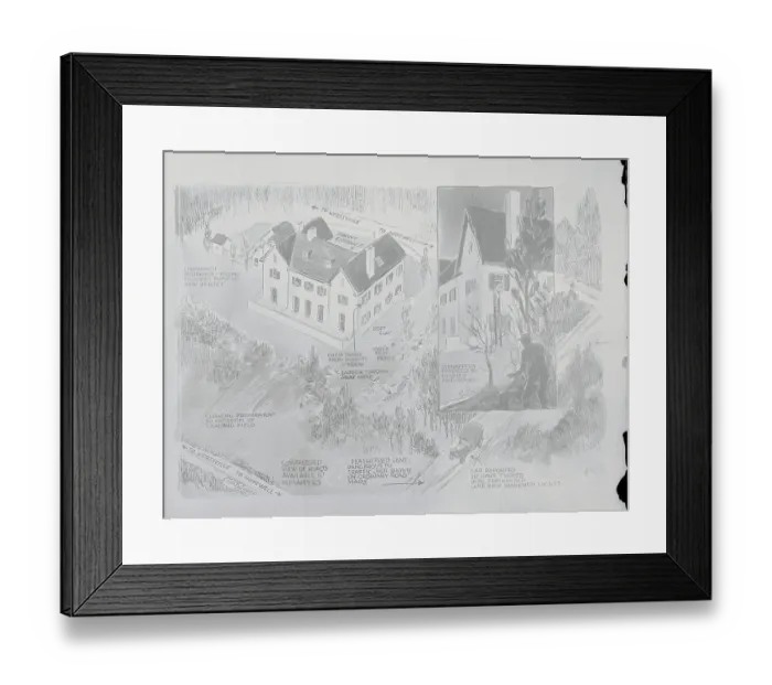 Framed Print : Layout of Charles A. Lindbergh's Home Framed Print : Layout of Charles A. Lindbergh's Home