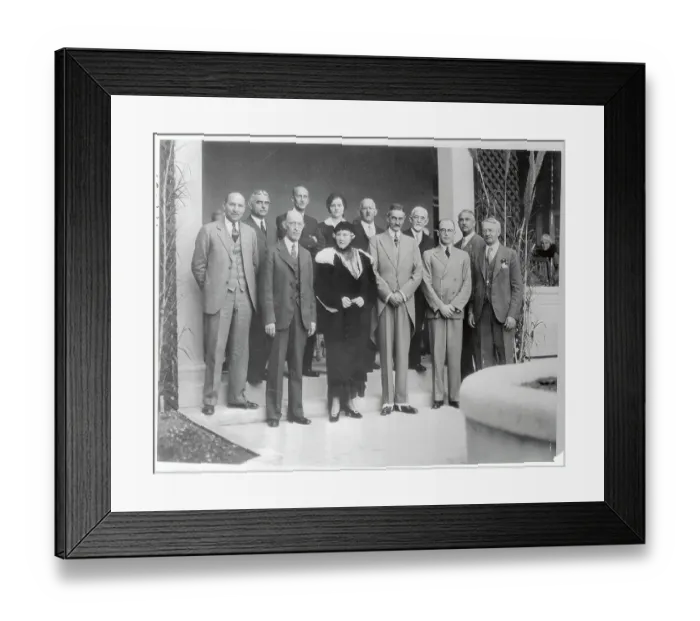 Framed Print : Dr. William Beebe with Group of Scientists Framed Print : Dr. William Beebe with Group of Scientists
