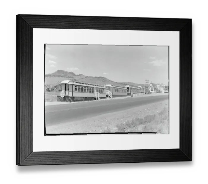 Framed Print : Train Cars as Tourist Cabins Framed Print : Train Cars as Tourist Cabins