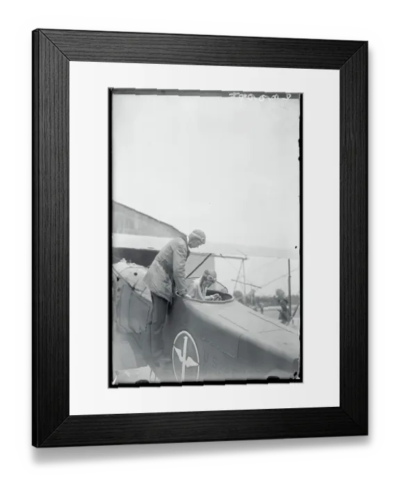 Framed Print : Portrait of Lindberghs in Plane