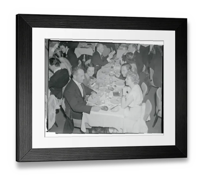 Framed Print : Claudette Colbert Having Dinner on First Nigh Framed Print : Claudette Colbert Having Dinner on First Nigh