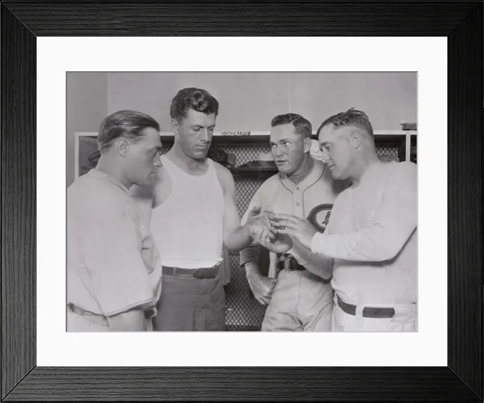 Framed Print : Charlie Grimm sharing His Injury with Teammates Framed Print : Charlie Grimm sharing His Injury with Teammates