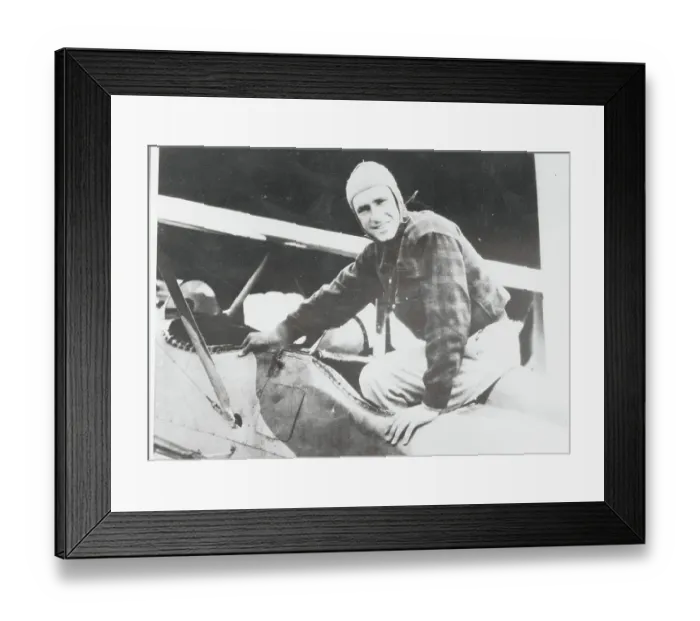 Framed Print : Dick Grace Posing in Plane Framed Print : Dick Grace Posing in Plane