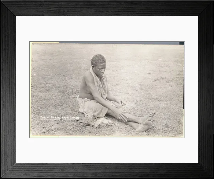 Framed Print : New Guinean Native Weaving String Framed Print : New Guinean Native Weaving String