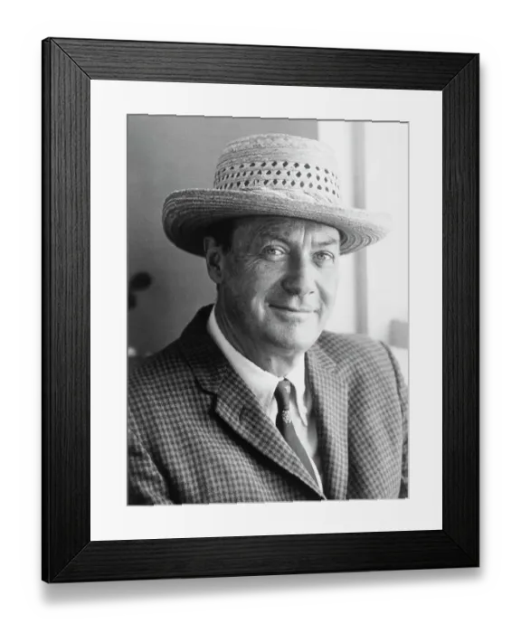 Framed Print : Author Ross Macdonald Wearing Straw Hat Framed Print : Author Ross Macdonald Wearing Straw Hat