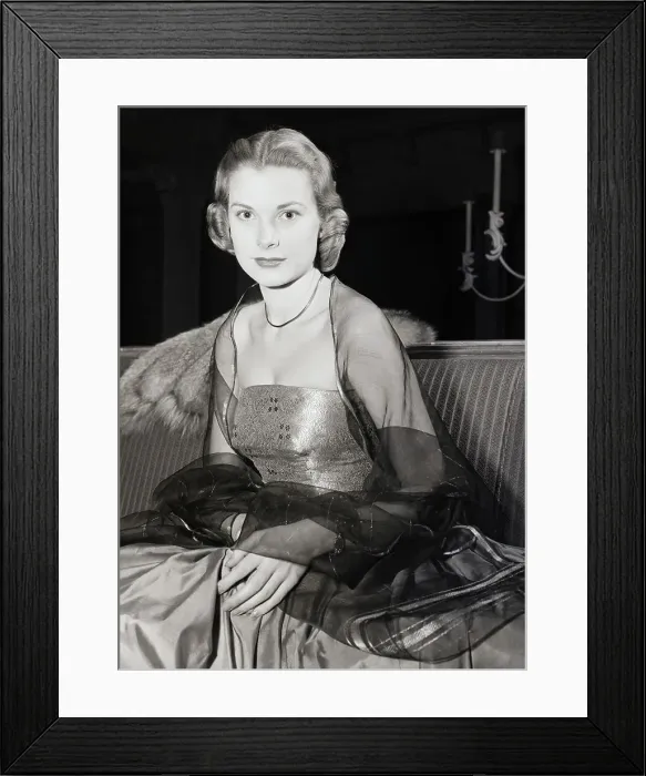 Framed Print : Grace Kelly Seated On Couch In Evening G