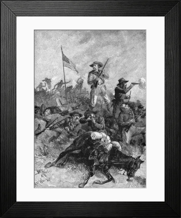 Framed Print : Engraving of Custer's Last Stand Framed Print : Engraving of Custer's Last Stand