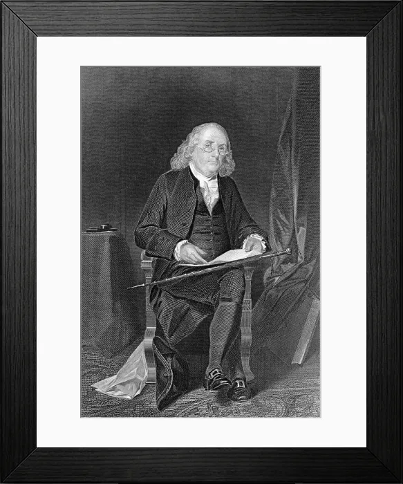 Framed Print : Seated Portrait of Benjamin Franklin Framed Print : Seated Portrait of Benjamin Franklin