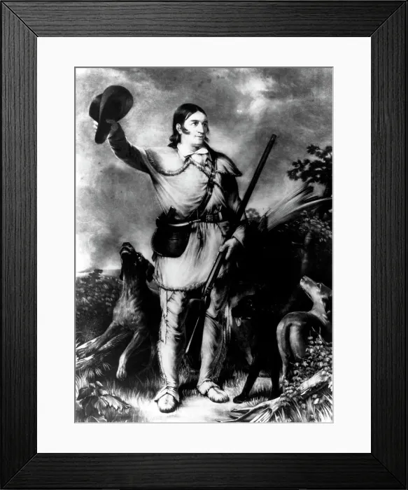 Framed Print : Lithograph of Davy Crockett based on a Painting by J.G. Chapman Framed Print : Lithograph of Davy Crockett based on a Painting by J.G. Chapman