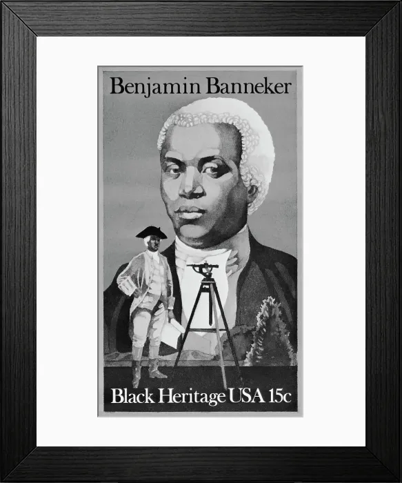 Framed Print : Postage Stamp of Benjamin Banneker Framed Print : Postage Stamp of Benjamin Banneker