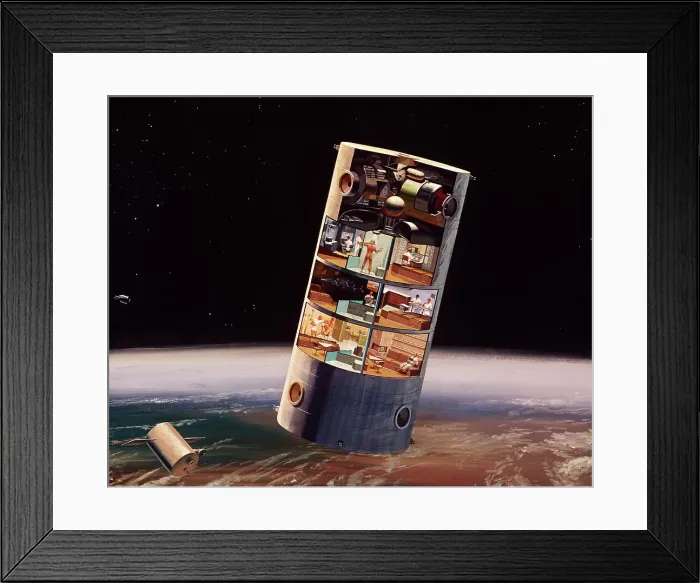 Framed Print : Drawing of a Space Station Framed Print : Drawing of a Space Station