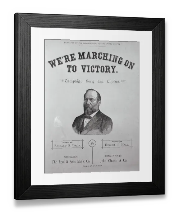 Framed Print : Printed Poster Advertisement for James A. Garfield During His Presidential Campaign Framed Print : Printed Poster Advertisement for James A. Garfield During His Presidential Campaign